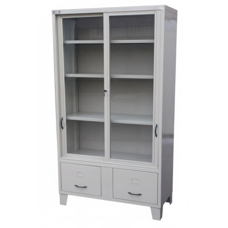 Vitrina Metálica de 2 Cuerpos con Puertas Corredizas | Provimed