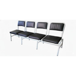 Silla de Espera para 4 Personas con Cuerina y Estructura Metálica | Provimed